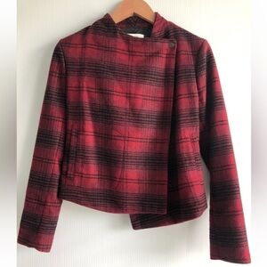 BB Dakota Red and Black Plaid Blazer